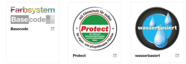 Brillux sertifikatai: Basecode, Protect, wasserbasiert